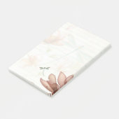 Rosa Blume und Libellen Post-it Klebezettel (angewinkelt)