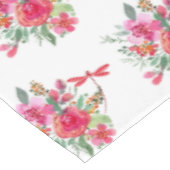 Rosa Blume und Libellen Tischdecke (Schrägansicht)