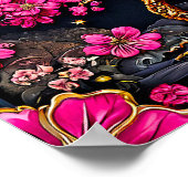 Rosa Blume und Mond Poster (Ecke)