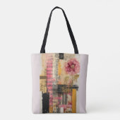 Rosa Blume und Musiknoten Tasche (Rückseite)