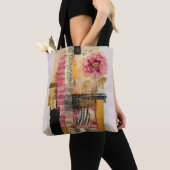 Rosa Blume und Musiknoten Tasche (Von Nahem)
