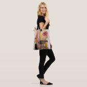 Rosa Blume und Musiknoten Tasche (Am Model)