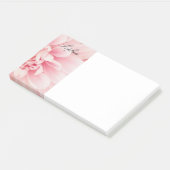 Rosa Blume und Name des schwarzen Skripts, Vs 2 Post-it Klebezettel (angewinkelt)