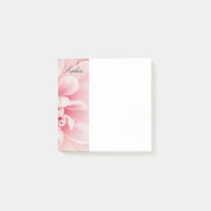 Rosa Blume und Name des schwarzen Skripts, Vs 2 Post-it Klebezettel