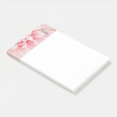 Rosa Blume und Name des schwarzen Skripts, Vs 2 Post-it Klebezettel (angewinkelt)
