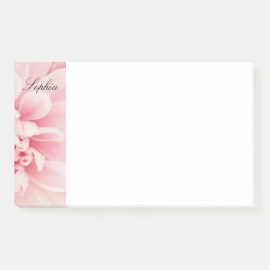 Rosa Blume und Name des schwarzen Skripts, Vs 2 Post-it Klebezettel (Vorderseite)