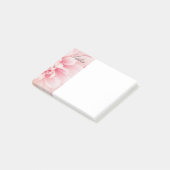 Rosa Blume und Name des schwarzen Skripts, Vs 2 Post-it Klebezettel (angewinkelt)