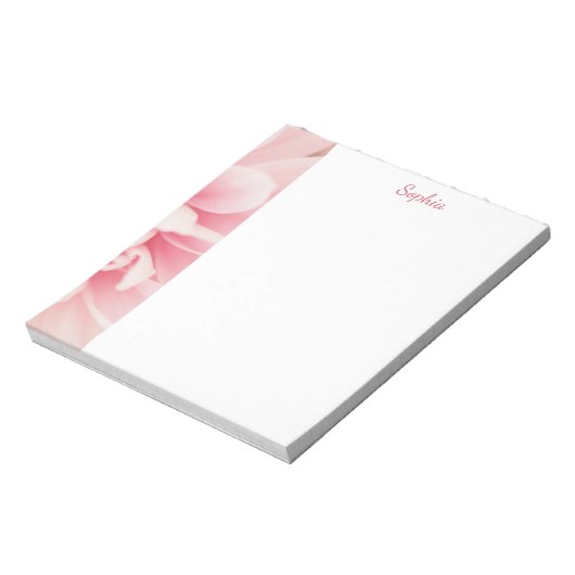 Rosa Blume und Name Notizblock (Rotiert)