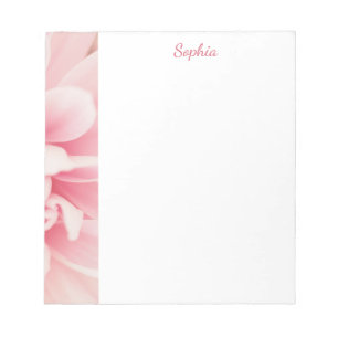 Rosa Blume und Name Notizblock