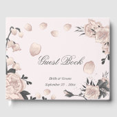 Rosa Blume und niedliche Blütenblätter Gästebuch (Vorderseite)