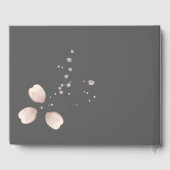 Rosa Blume und niedliche Blütenblätter Gästebuch (Rückseite)