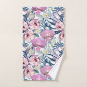 Rosa Blume und Orchideen. Badhandtuch Set (Handtuch)
