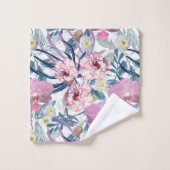 Rosa Blume und Orchideen. Badhandtuch Set (Waschlappen)