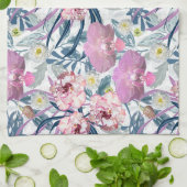 Rosa Blume und Orchideen. Geschirrtuch (Gefaltet)