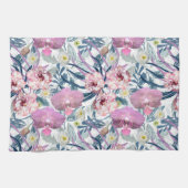 Rosa Blume und Orchideen. Geschirrtuch (Horizontal)