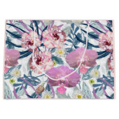 Rosa Blume und Orchideen. Große Geschenktüte (Vorderseite)