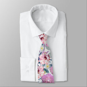 Rosa Blume und Orchideen. Krawatte