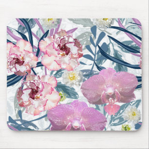 Rosa Blume und Orchideen. Mousepad