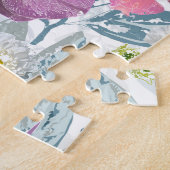 Rosa Blume und Orchideen. Puzzle (Seite)