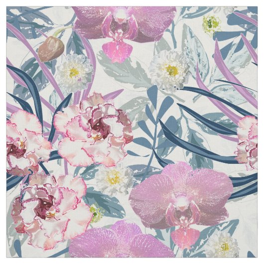 Rosa Blume und Orchideen Stoff (Muster)