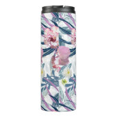 Rosa Blume und Orchideen. Thermosbecher (Rückseite)