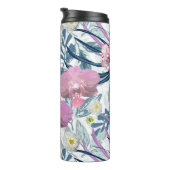 Rosa Blume und Orchideen. Thermosbecher (Nach rechts gedreht)