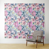 Rosa Blume und Orchideen. Wandteppich (Beispiel (Horizontal))
