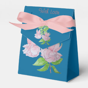 Rosa Blume und originelle Malerei im Blatt-Design Geschenkschachtel