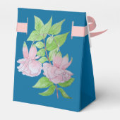 Rosa Blume und originelle Malerei im Blatt-Design Geschenkschachtel (Rückseite)