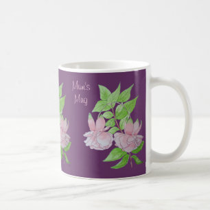 Rosa Blume und originelle Malerei Kaffeetasse