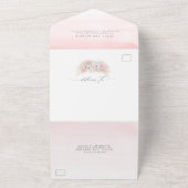 Rosa Blume und Pampas-Gras-Hochzeit All In One Einladung (Außenbereich)