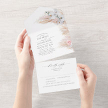 Rosa Blume und Pampas-Gras-Hochzeit