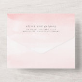 Rosa Blume und Pampas-Gras-Hochzeit All In One Einladung (Rückseite)