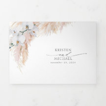 Rosa Blume und Pampas Grass Elegante Hochzeit