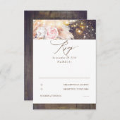 Rosa Blume und Pampas Grass Wedding RSVP (Vorne/Hinten)