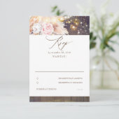 Rosa Blume und Pampas Grass Wedding RSVP Karte (Stehend Vorderseite)