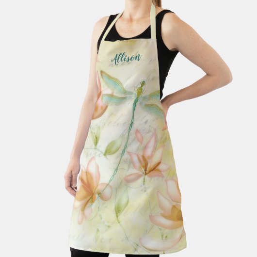 Rosa Blume und personalisierte Schürze der Libelle (InSitu)