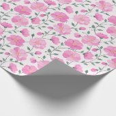Rosa Blume und Reben Geschenkpapier (Ecke)