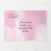 Rosa Blume und rosa Sternenhimmel Dreifach Gefaltete Einladung (Cover)