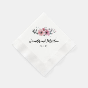 Rosa Blume und Rose Blumenhochzeit Custom Napkin Serviette