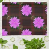 Rosa Blume und rote Zellen. Küchentücher (Gefaltet)