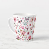 Rosa Blume und Schmetterlinge Milchtasse (Linke Ecke)