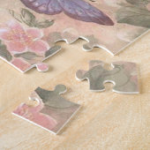 Rosa Blume und Schmetterlinge Puzzle (Seite)