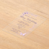 Rosa Blume und Schmetterlingstheorie Acryleinladungen (Ablage )