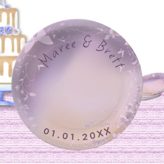 Rosa Blume und Schmetterlingstheorie Pappteller