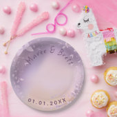 Rosa Blume und Schmetterlingstheorie Pappteller (Party)