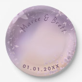 Rosa Blume und Schmetterlingstheorie Pappteller (Vorderseite)