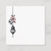 Rosa Blume und Signalleuchten QR-Code Begleitkarte (Rückseite)