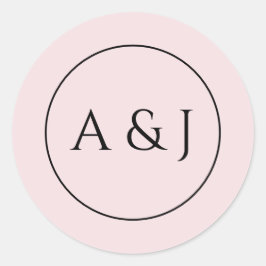 Rosa Blume und Signalleuchten Runder Aufkleber