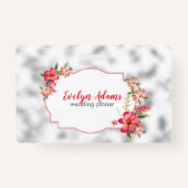 Rosa Blume und Silberverschwommenes Glas Ausweis (Vorderseite)